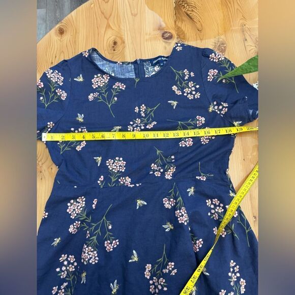 Modcloth x Princess Highway - Navy Floral Bee Dress 🐝 Size 14 Belted - Picture 6 of 7